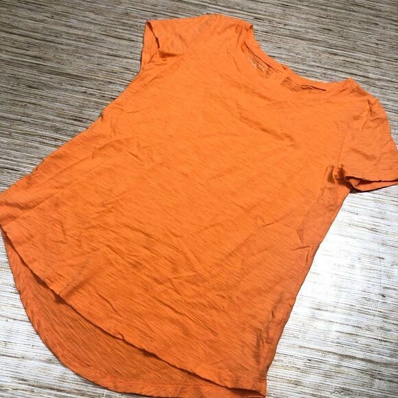 Y-322 Talbots tee Womens Cotton/Modal high-low top ORANGE sz S petite - Picture 1 of 1